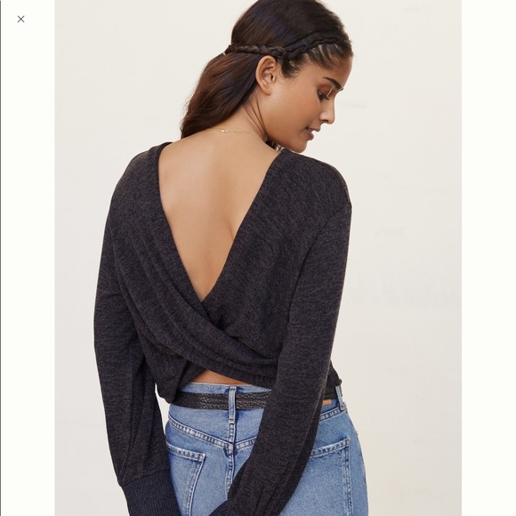 Anthropologie Maeve Twist-Front Knit Top in Black - Picture 2 of 7